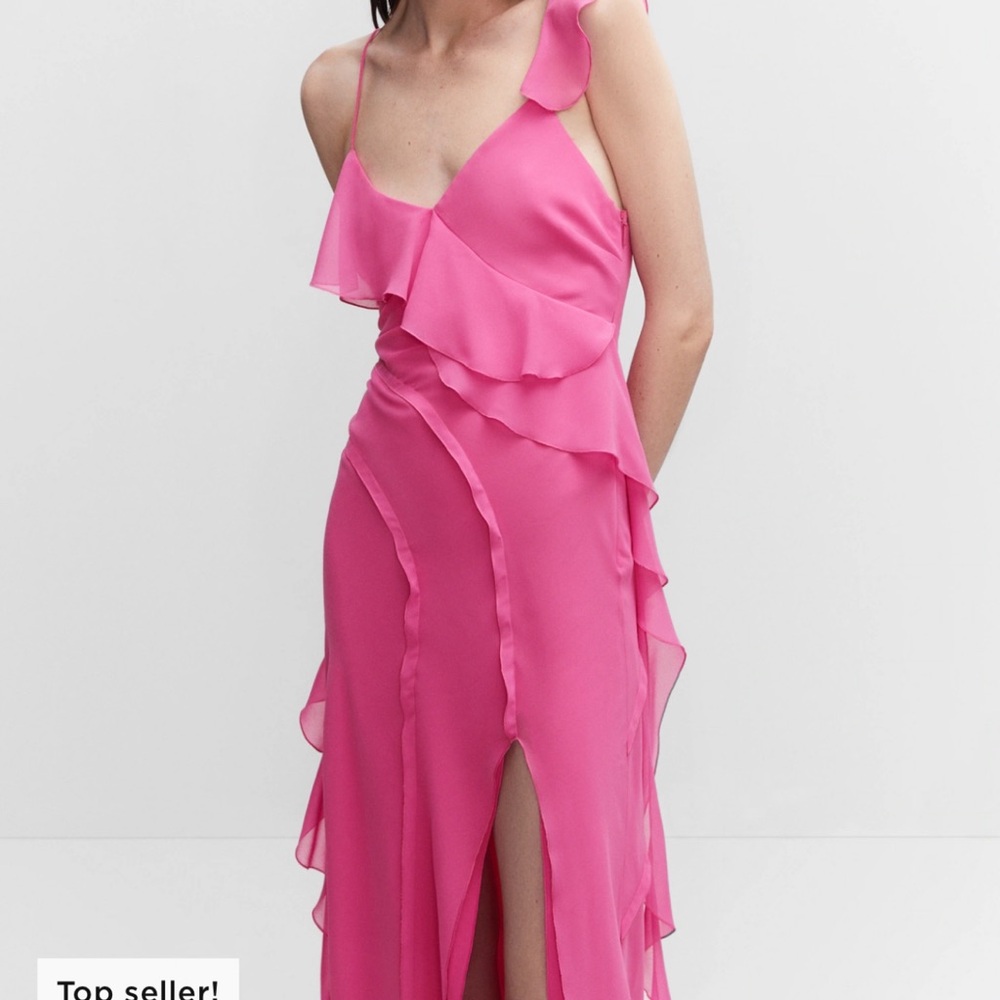 Mango Pink Ruffle Dress